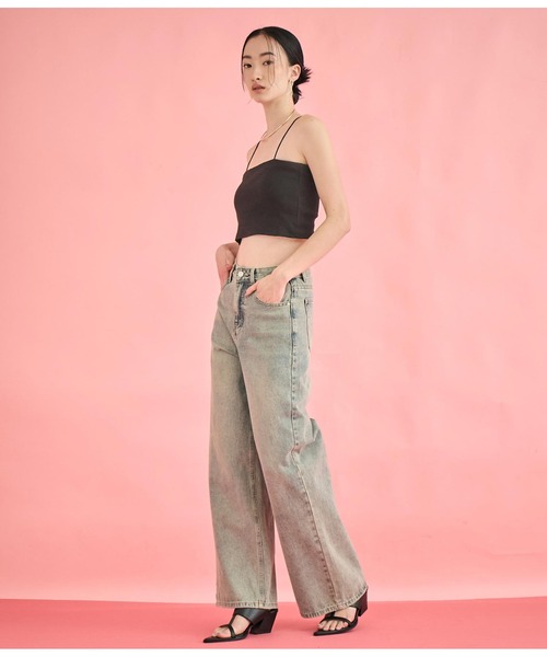 Settimissimo（セッティミッシモ）の「カップ付き バックラウンド ショート キャミソール（キャミソール・レディース・ブラック/オフホワイト・FREE）」の10枚目の写真