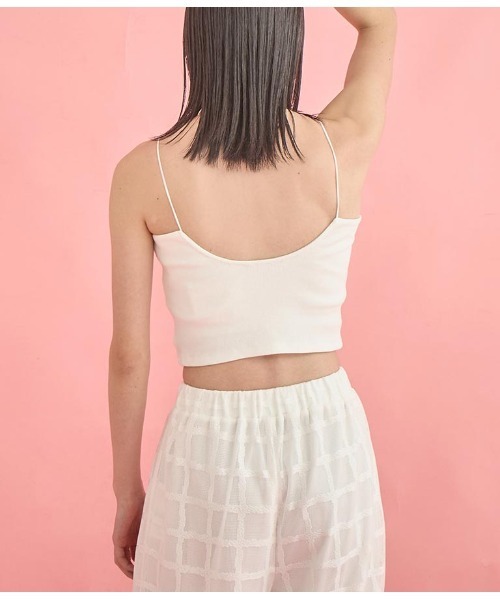 Settimissimo（セッティミッシモ）の「カップ付き バックラウンド ショート キャミソール（キャミソール・レディース・ブラック/オフホワイト・FREE）」の20枚目の写真