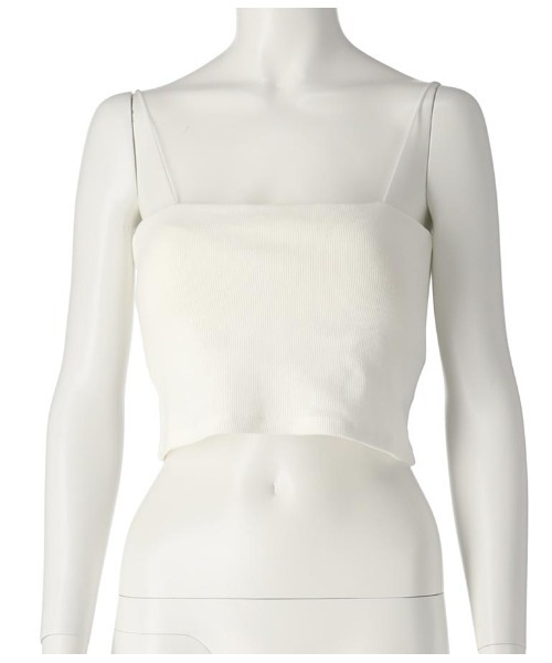 Settimissimo（セッティミッシモ）の「カップ付き バックラウンド ショート キャミソール（キャミソール・レディース・ブラック/オフホワイト・FREE）」の6枚目の写真