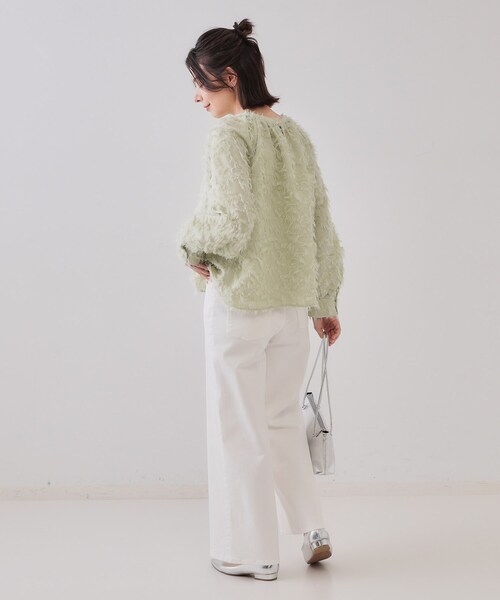 OPAQUE.CLIP（オペークドットクリップ）の「《VERY掲載》フリンジジャカードブラウス【洗濯機洗い可】（シャツ/ブラウス・レディース・ライトグリーン/オフホワイト/チャコールグレー・38/40/42）」の14枚目の写真