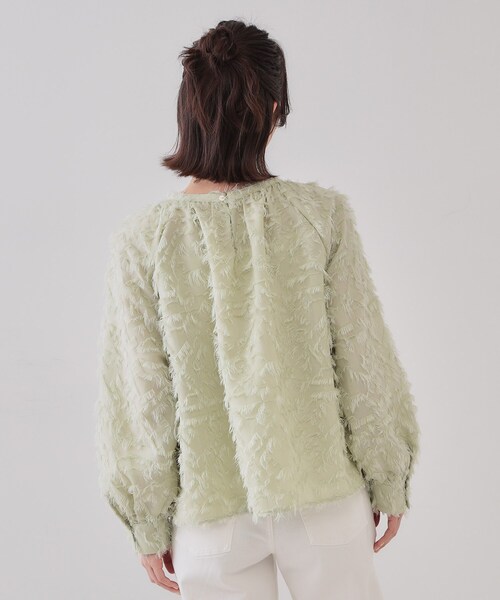 OPAQUE.CLIP（オペークドットクリップ）の「《VERY掲載》フリンジジャカードブラウス【洗濯機洗い可】（シャツ/ブラウス・レディース・ライトグリーン/オフホワイト/チャコールグレー・38/40/42）」の18枚目の写真