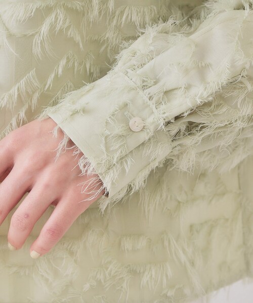 OPAQUE.CLIP（オペークドットクリップ）の「《VERY掲載》フリンジジャカードブラウス【洗濯機洗い可】（シャツ/ブラウス・レディース・ライトグリーン/オフホワイト/チャコールグレー・38/40/42）」の22枚目の写真