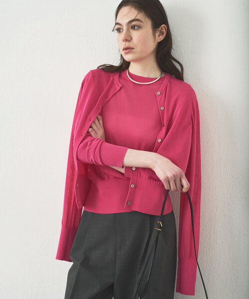 Whim Gazette（ウィムガゼット）の「ハイゲージ天竺カーディガン