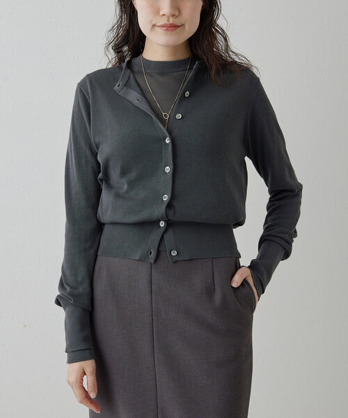 Whim Gazette ハイゲージ天竺カーディガン Whim Gazette（ウィムガゼット）の「ハイゲージ天竺カーディガン