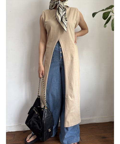 Day and Grade（デイアンドグレイド）の「【レトロワイド高まる】フロントボタン ワイドデニムパンツ / ライトブルー / マキシ丈（デニムパンツ・レディース・ブルー・FREE）」の6枚目の写真