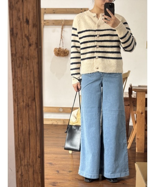 Day and Grade（デイアンドグレイド）の「【レトロワイド高まる】フロントボタン ワイドデニムパンツ / ライトブルー / マキシ丈（デニムパンツ・レディース・ブルー・FREE）」の11枚目の写真