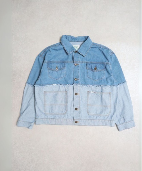 Right-on（ライトオン）の「【POWER TO THE PEOPLE】「WEB限定」リメイクデニムジャケット（デニムジャケット・メンズ・ネイビー/ブラック/サックスブルー・M/L/XL）」の3枚目の写真