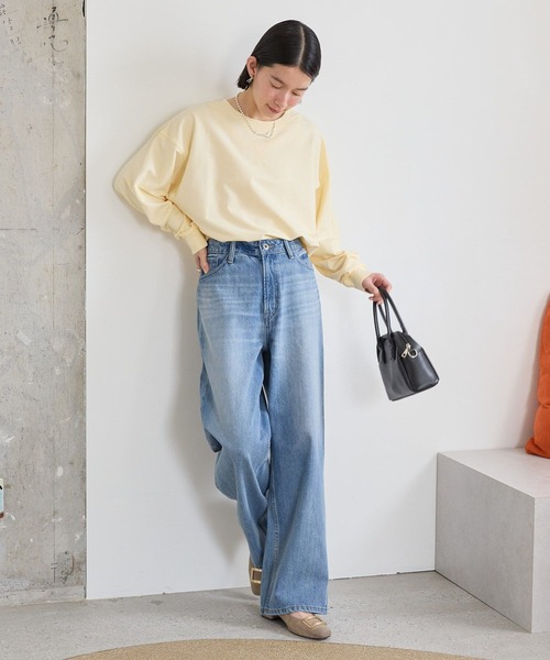 AMERICAN HOLIC(アメリカンホリック)の「ピグメント加工裏毛ルーズプルオーバー(Tシャツ/カットソー・レディース・ブルー/チャコールグレー/イエロー/ピンク・M/L)」の8枚目の写真