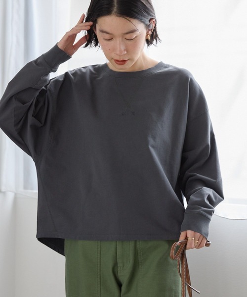 AMERICAN HOLIC(アメリカンホリック)の「ピグメント加工裏毛ルーズプルオーバー(Tシャツ/カットソー・レディース・ブルー/チャコールグレー/イエロー/ピンク・M/L)」の10枚目の写真