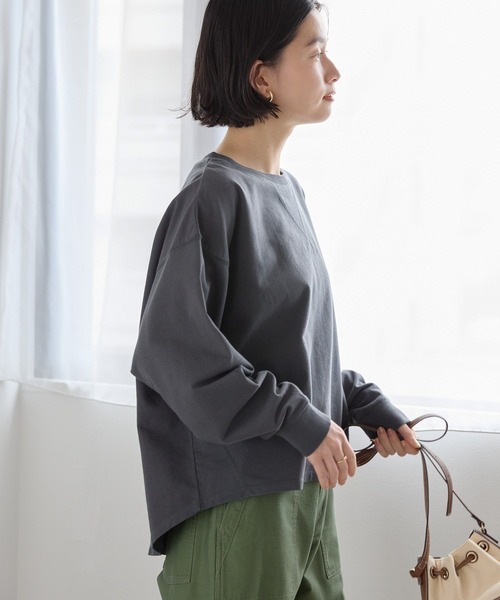 AMERICAN HOLIC(アメリカンホリック)の「ピグメント加工裏毛ルーズプルオーバー(Tシャツ/カットソー・レディース・ブルー/チャコールグレー/イエロー/ピンク・M/L)」の11枚目の写真