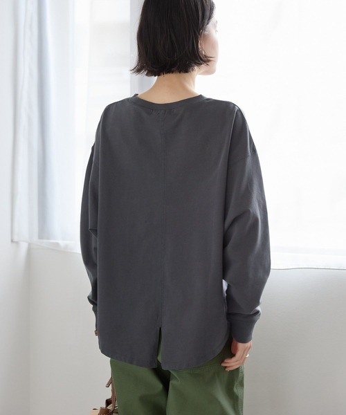 AMERICAN HOLIC(アメリカンホリック)の「ピグメント加工裏毛ルーズプルオーバー(Tシャツ/カットソー・レディース・ブルー/チャコールグレー/イエロー/ピンク・M/L)」の13枚目の写真