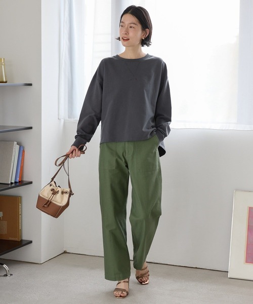 AMERICAN HOLIC(アメリカンホリック)の「ピグメント加工裏毛ルーズプルオーバー(Tシャツ/カットソー・レディース・ブルー/チャコールグレー/イエロー/ピンク・M/L)」の14枚目の写真