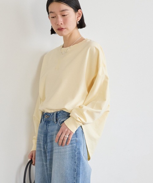 AMERICAN HOLIC(アメリカンホリック)の「ピグメント加工裏毛ルーズプルオーバー(Tシャツ/カットソー・レディース・ブルー/チャコールグレー/イエロー/ピンク・M/L)」の5枚目の写真