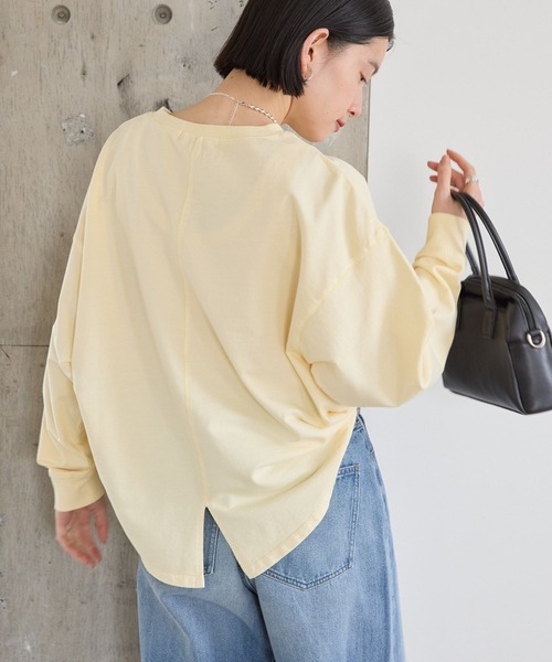AMERICAN HOLIC(アメリカンホリック)の「ピグメント加工裏毛ルーズプルオーバー(Tシャツ/カットソー・レディース・ブルー/チャコールグレー/イエロー/ピンク・M/L)」の6枚目の写真
