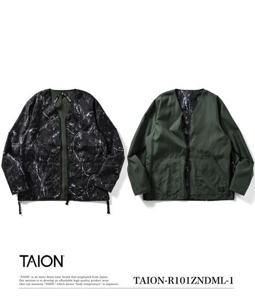 TAION(タイオン)の「【TAION(タイオン)】〈ユニセックス〉ノンダウン ミリタリー リバーシブル Vネック カーディガン(カーディガン/ボレロ・メンズ・ダークネイビー/ダークグリーン系/ダークオリーブ/ブラック/オフホワイト/その他3・L/S/M/XL/XS)」の6枚目の写真
