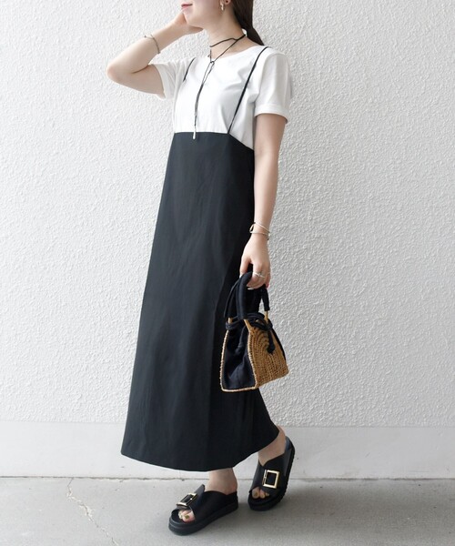 セール】SHIPS any:〈洗濯機可能〉Iライン キャミ ワンピース