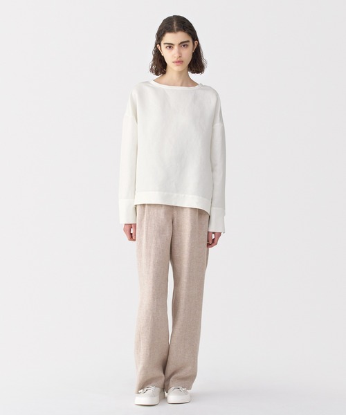 セール】〔MUJI Labo〕婦人 リネンシルク長袖ブラウス（シャツ