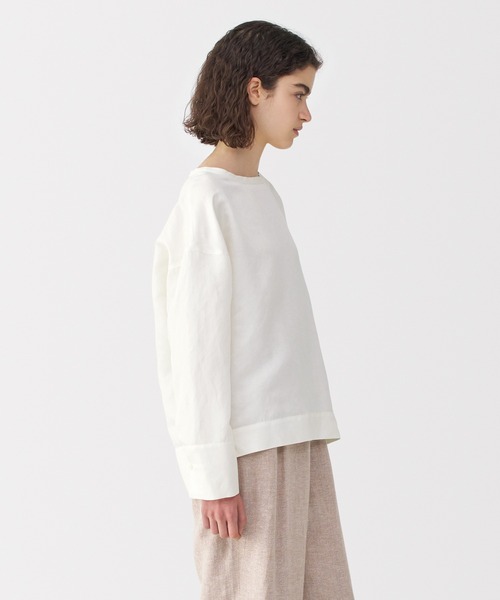 MUJI Labo(ムジラボ)の「〔MUJI Labo〕婦人 リネンシルク長袖ブラウス(シャツ/ブラウス・レディース・オフホワイト/スミクロ/ライトグレー・S/M/L/XL)」の5枚目の写真