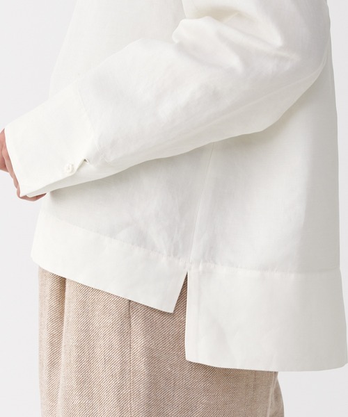 MUJI Labo(ムジラボ)の「〔MUJI Labo〕婦人 リネンシルク長袖ブラウス(シャツ/ブラウス・レディース・オフホワイト/スミクロ/ライトグレー・S/M/L/XL)」の8枚目の写真