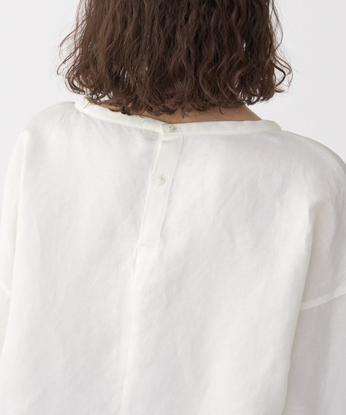 MUJI Labo(ムジラボ)の「〔MUJI Labo〕婦人 リネンシルク長袖ブラウス(シャツ/ブラウス・レディース・オフホワイト/スミクロ/ライトグレー・S/M/L/XL)」の9枚目の写真