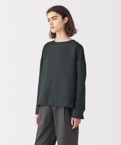 MUJI Labo(ムジラボ)の「〔MUJI Labo〕婦人 リネンシルク長袖ブラウス(シャツ/ブラウス・レディース・オフホワイト/スミクロ/ライトグレー・S/M/L/XL)」の12枚目の写真