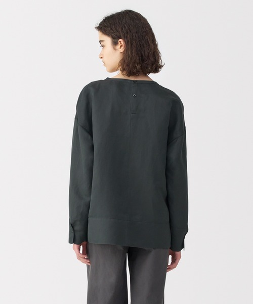 MUJI Labo(ムジラボ)の「〔MUJI Labo〕婦人 リネンシルク長袖ブラウス(シャツ/ブラウス・レディース・オフホワイト/スミクロ/ライトグレー・S/M/L/XL)」の14枚目の写真