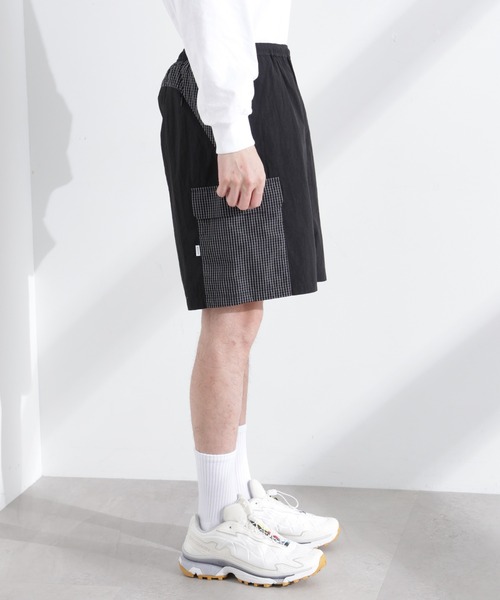 NANO universe(ナノユニバース)の「「NJ/CLUB」 リップストップショーツ(その他パンツ・メンズ・グレー/ブラック・L/M)」の9枚目の写真
