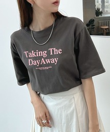 コットン100%配色ロゴプリントTシャツ