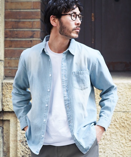 jiggys shop(ジギーズショップ)の「6.5オンス 長袖 デニムシャツ(シャツ/ブラウス・メンズ・ネイビー/ブルー/ブルー系その他・MEDIUM/LARGE/X-LARGE)」の3枚目の写真