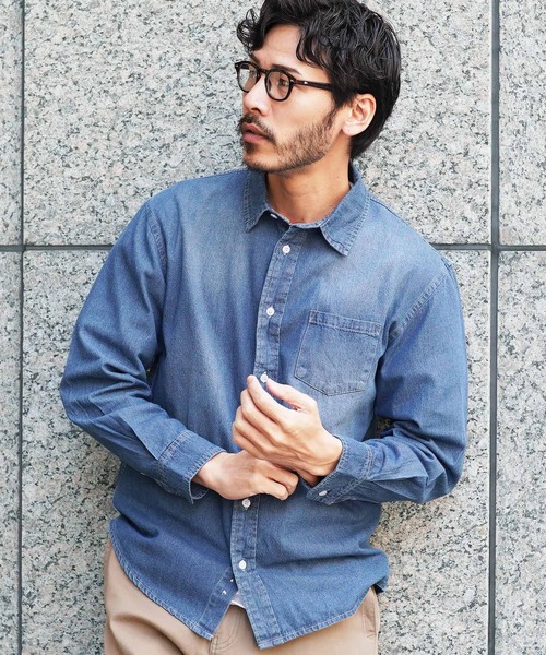 jiggys shop(ジギーズショップ)の「6.5オンス 長袖 デニムシャツ(シャツ/ブラウス・メンズ・ネイビー/ブルー/ブルー系その他・MEDIUM/LARGE/X-LARGE)」の2枚目の写真