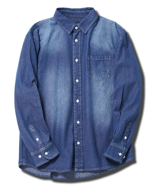jiggys shop(ジギーズショップ)の「6.5オンス 長袖 デニムシャツ(シャツ/ブラウス・メンズ・ネイビー/ブルー/ブルー系その他・MEDIUM/LARGE/X-LARGE)」の8枚目の写真