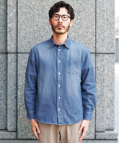 jiggys shop(ジギーズショップ)の「6.5オンス 長袖 デニムシャツ(シャツ/ブラウス・メンズ・ネイビー/ブルー/ブルー系その他・MEDIUM/LARGE/X-LARGE)」の14枚目の写真