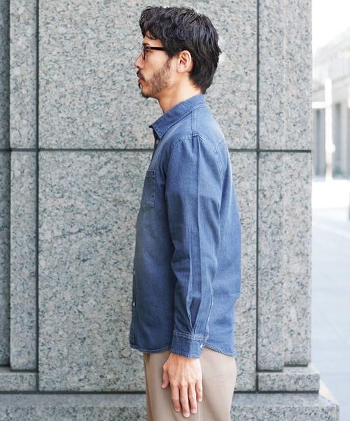 jiggys shop(ジギーズショップ)の「6.5オンス 長袖 デニムシャツ(シャツ/ブラウス・メンズ・ネイビー/ブルー/ブルー系その他・MEDIUM/LARGE/X-LARGE)」の15枚目の写真