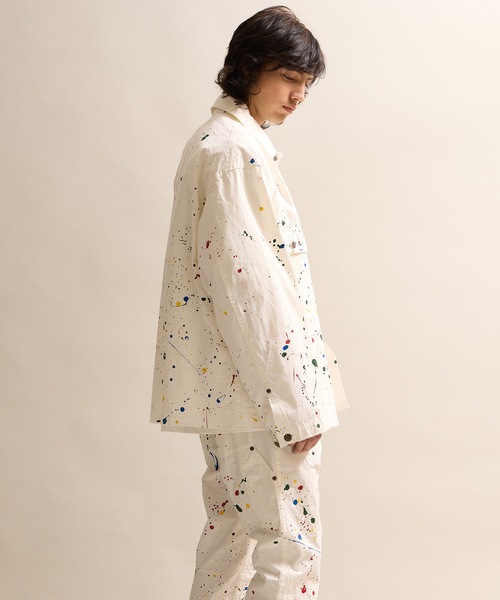 ジャケット・アウター kotohayokozawa GRAPHIC PRINTED COVERALL HEATHER POLKA DOT WORK JACKET(XS Blue): Vintage 1.2｜THE