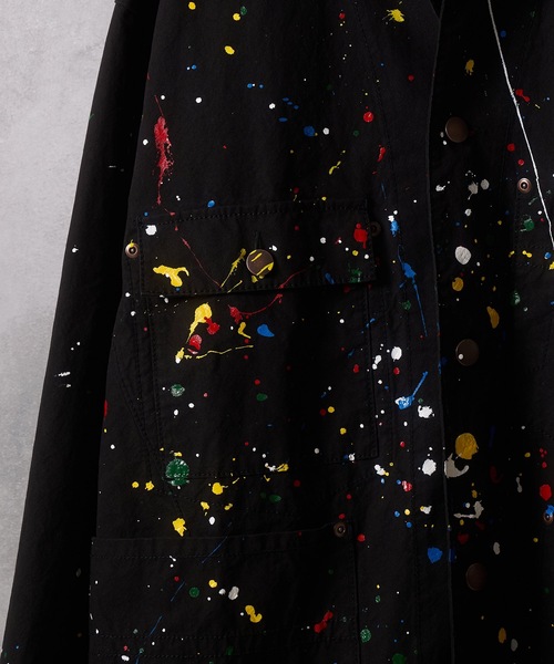 HAND PAINTED CHAIN STITCH LOGO COVERALL JACKET / ハンドペイント