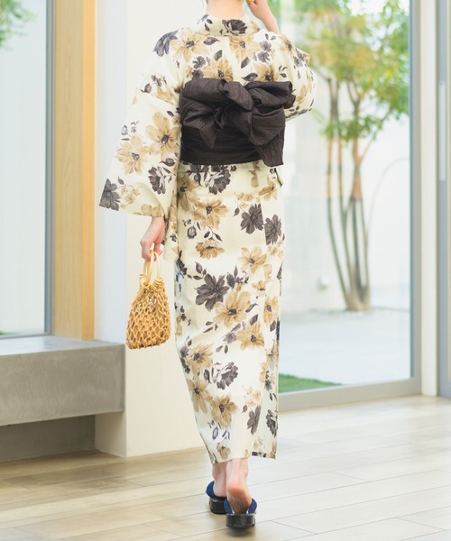 CELEN(セレン)の「【下駄付き兵児帯ゆかた5点セット】浴衣・兵児帯・腰紐2本・下駄《夏宵浴衣》(浴衣・レディース・ネイビー系/ホワイト系/ブルー系/ブラック系1/アイボリー系1/アイボリー系2/グレー系/ブラック系2・FREE)」の16枚目の写真