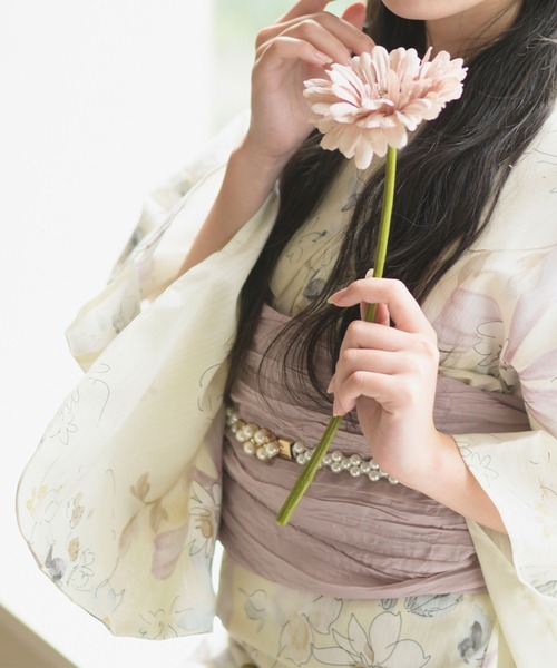 CELEN(セレン)の「【下駄付き兵児帯ゆかた5点セット】浴衣・兵児帯・腰紐2本・下駄《夏宵浴衣》(浴衣・レディース・ネイビー系/ホワイト系/ブルー系/ブラック系1/アイボリー系1/アイボリー系2/グレー系/ブラック系2・FREE)」の18枚目の写真