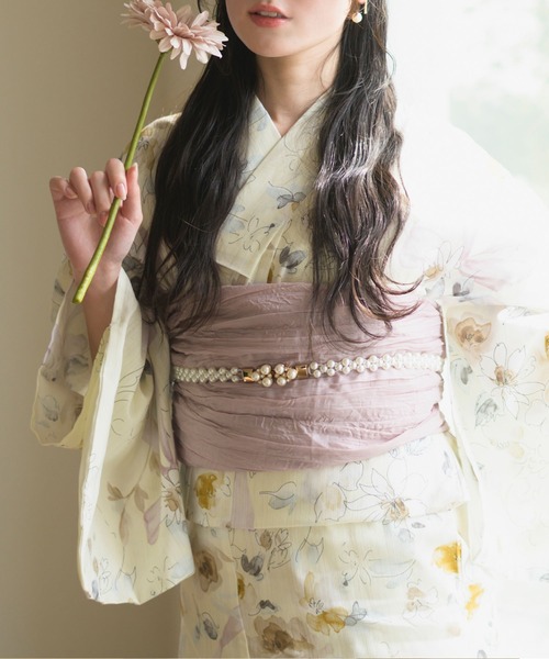 CELEN(セレン)の「【下駄付き兵児帯ゆかた5点セット】浴衣・兵児帯・腰紐2本・下駄《夏宵浴衣》(浴衣・レディース・ネイビー系/ホワイト系/ブルー系/ブラック系1/アイボリー系1/アイボリー系2/グレー系/ブラック系2・FREE)」の19枚目の写真