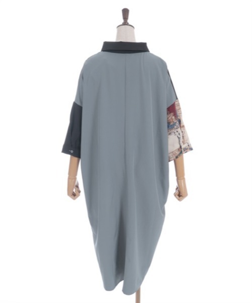 axes femme(アクシーズファム)の「パッチワークシャツワンピース(ワンピース・レディース・ブラック/グリーン・FREE)」の10枚目の写真