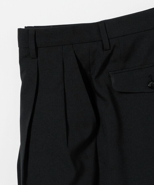 District(ディストリクト)の「<District> ポリエステル 2プリーツ ワイドスラックス(スラックス・メンズ・ダークブラウン/ベージュ/ブラック・48/44/46)」の4枚目の写真