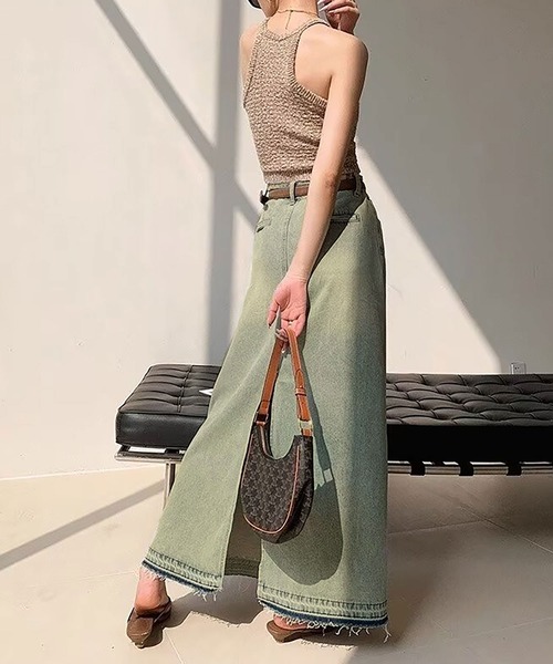 NinaetLina(ニナエリナ)の「デニムロングスカート(デニムスカート・レディース・サックスブルー・S/M/L/XL)」の2枚目の写真