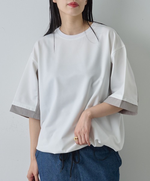 COLONY 2139(コロニートゥーワンスリーナイン)の「ポンチフハク切替クルーネックTシャツ(Tシャツ/カットソー・メンズ・ブラック/ホワイト・MEDIUM/LARGE)」の1枚目の写真