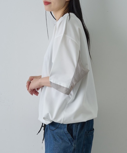 COLONY 2139(コロニートゥーワンスリーナイン)の「ポンチフハク切替クルーネックTシャツ(Tシャツ/カットソー・メンズ・ブラック/ホワイト・MEDIUM/LARGE)」の10枚目の写真