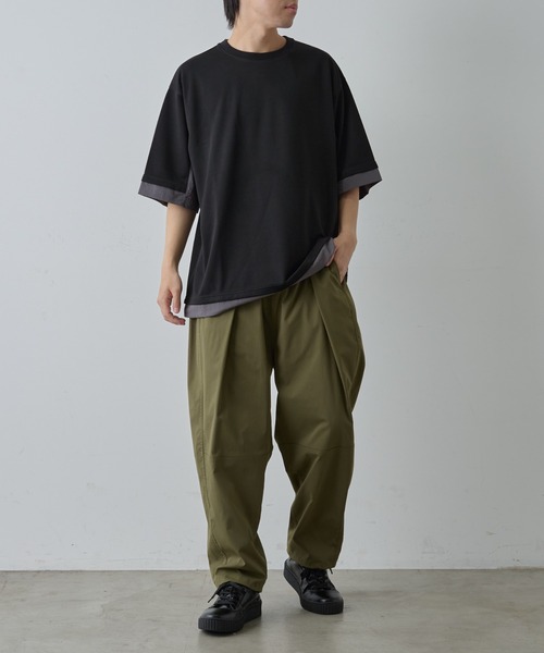 COLONY 2139(コロニートゥーワンスリーナイン)の「ポンチフハク切替クルーネックTシャツ(Tシャツ/カットソー・メンズ・ブラック/ホワイト・MEDIUM/LARGE)」の11枚目の写真