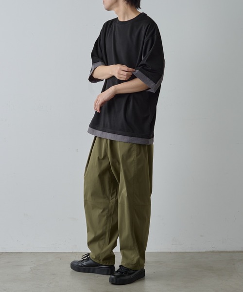 COLONY 2139(コロニートゥーワンスリーナイン)の「ポンチフハク切替クルーネックTシャツ(Tシャツ/カットソー・メンズ・ブラック/ホワイト・MEDIUM/LARGE)」の12枚目の写真