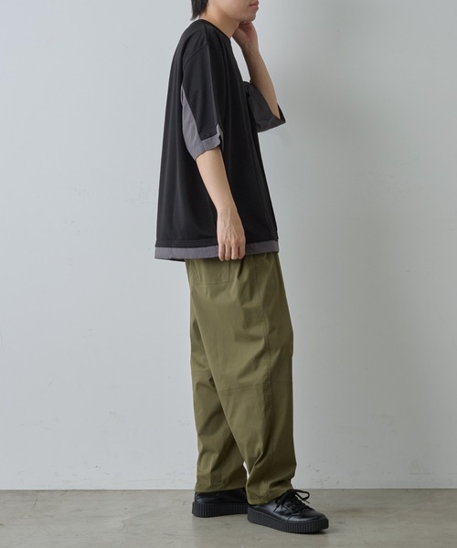 COLONY 2139(コロニートゥーワンスリーナイン)の「ポンチフハク切替クルーネックTシャツ(Tシャツ/カットソー・メンズ・ブラック/ホワイト・MEDIUM/LARGE)」の14枚目の写真