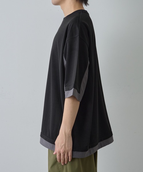 COLONY 2139(コロニートゥーワンスリーナイン)の「ポンチフハク切替クルーネックTシャツ(Tシャツ/カットソー・メンズ・ブラック/ホワイト・MEDIUM/LARGE)」の20枚目の写真