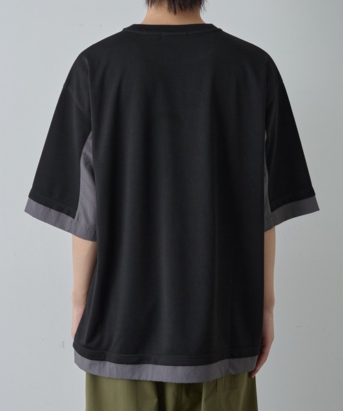 COLONY 2139(コロニートゥーワンスリーナイン)の「ポンチフハク切替クルーネックTシャツ(Tシャツ/カットソー・メンズ・ブラック/ホワイト・MEDIUM/LARGE)」の21枚目の写真