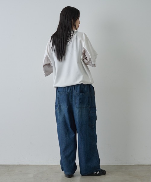 COLONY 2139(コロニートゥーワンスリーナイン)の「ポンチフハク切替クルーネックTシャツ(Tシャツ/カットソー・メンズ・ブラック/ホワイト・MEDIUM/LARGE)」の17枚目の写真