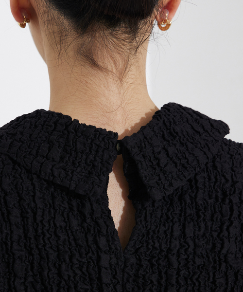 qualite(カリテ)の「ペプラムシャツ/オフィスカジュアル(シャツ/ブラウス・レディース・ブラック/オフホワイト・フリー)」の11枚目の写真